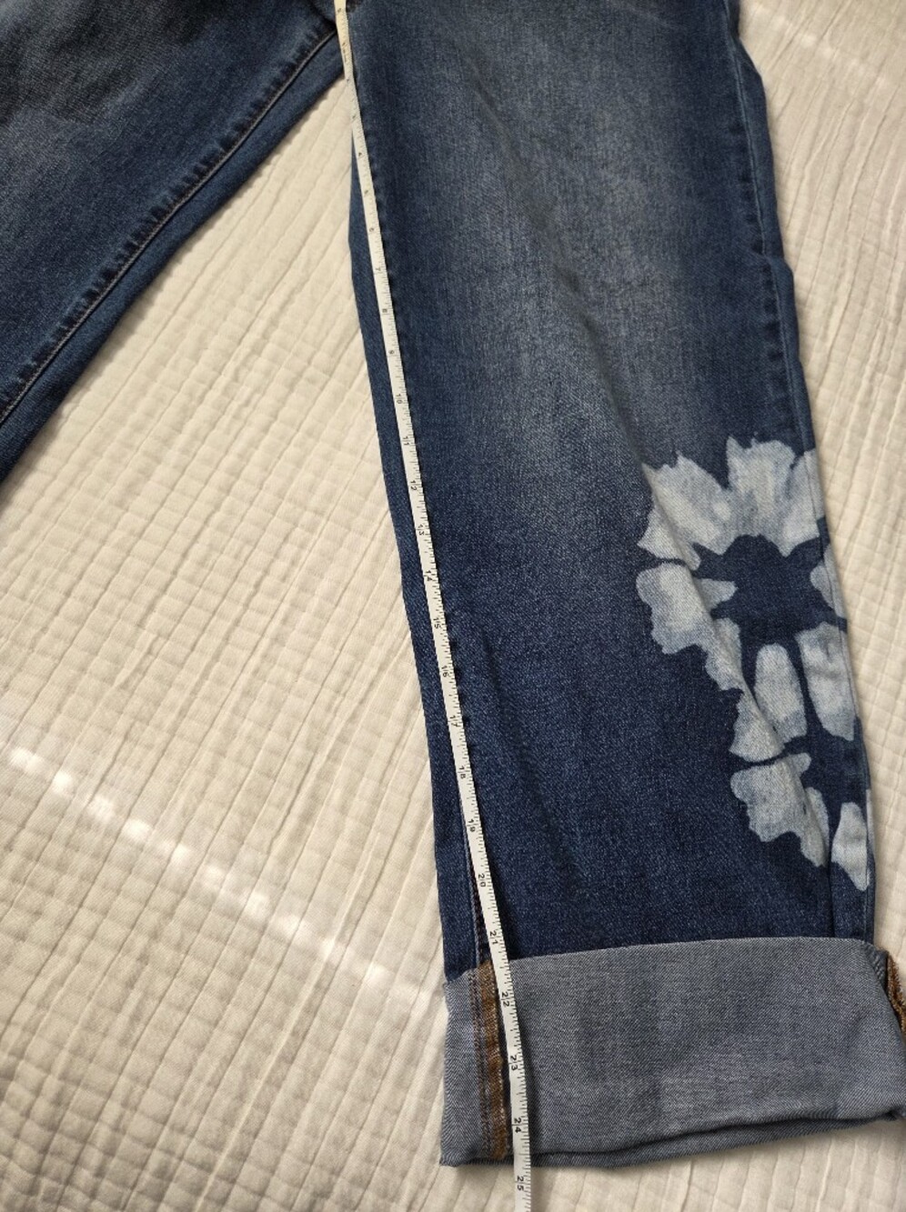 Jessica Simpson Blue Wide-Leg Floral Tie-Dye Jeans - Picture 8 of 8